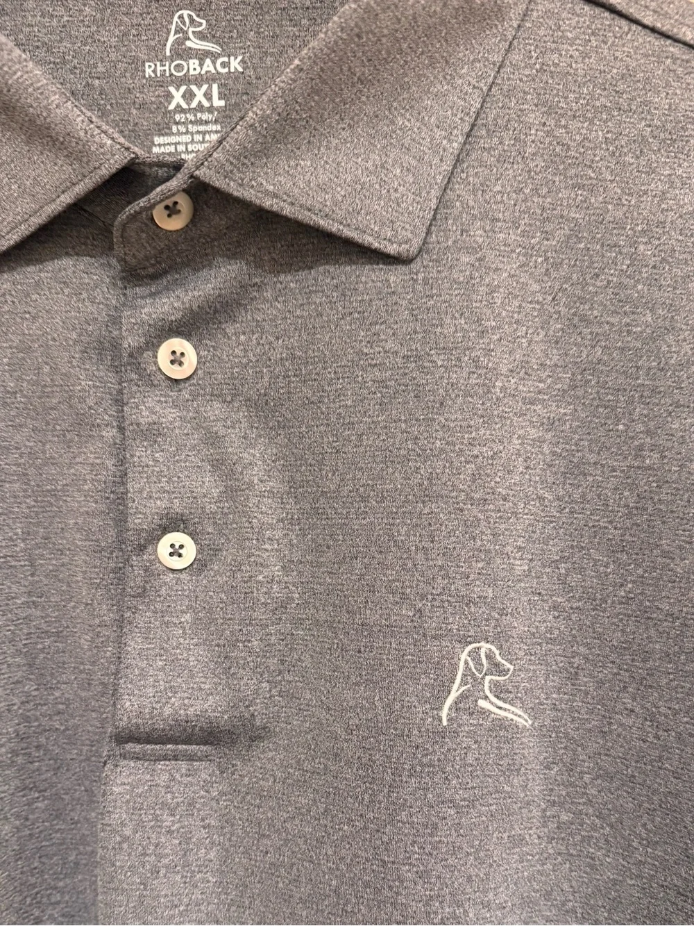 Rhoback Performance Polo (XXL) - Gray Heathered Solid - Excellent Condition